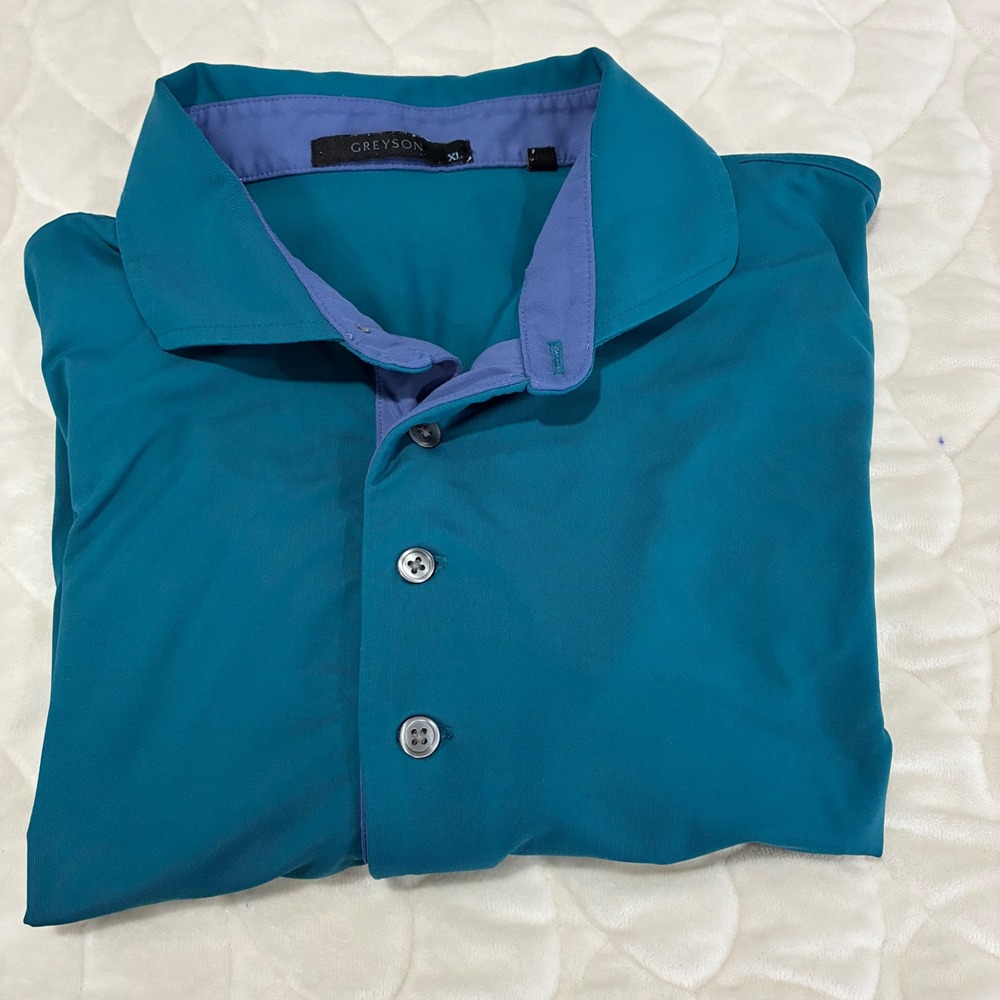 Greyson Head the Call Golf Polo Shirt Moisture Wicking Athletic Blue‎ Mens XL